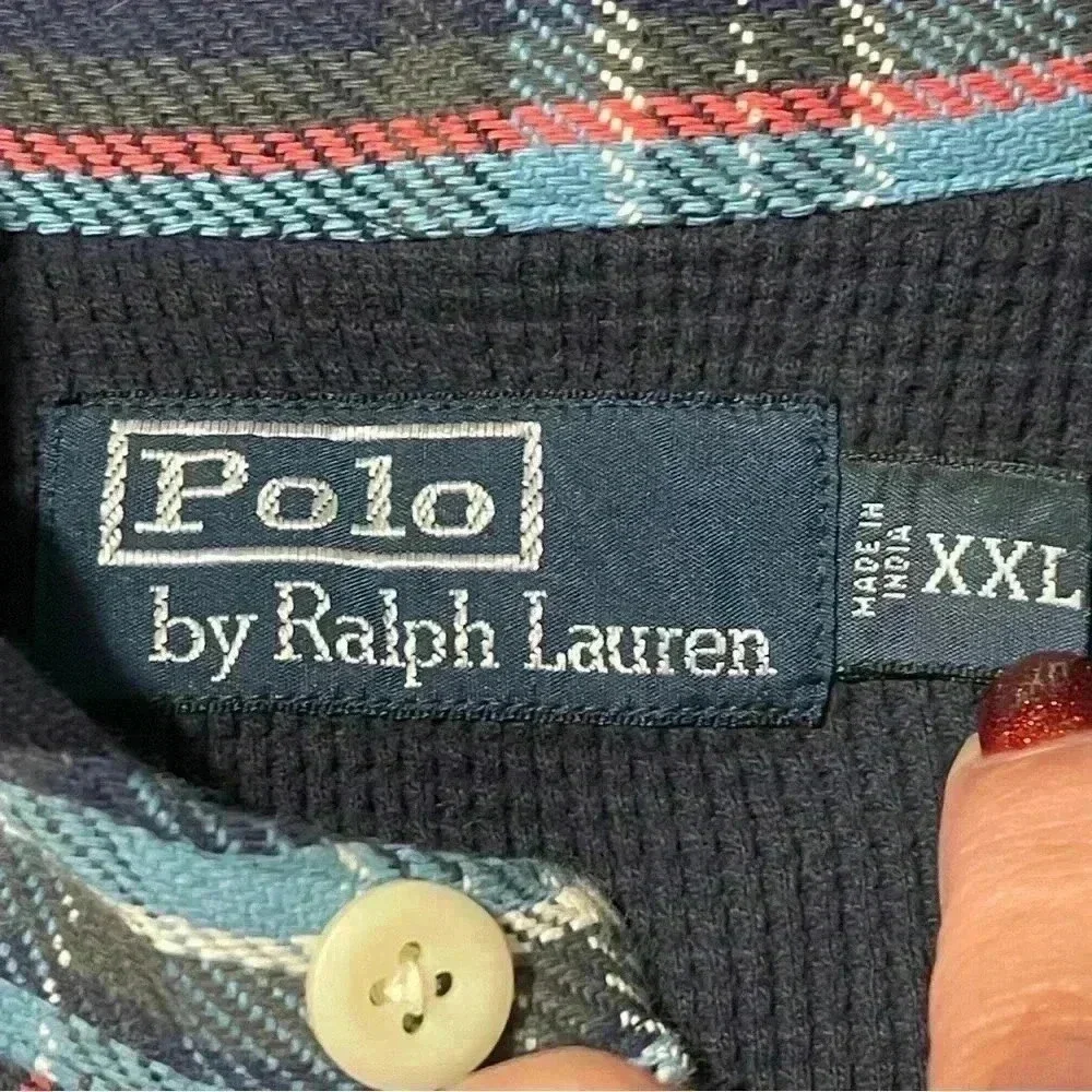 Vintage Polo Ralph Lauren Hooded Flannel Shirt PRL Outfitters Plaid XXL Thermal